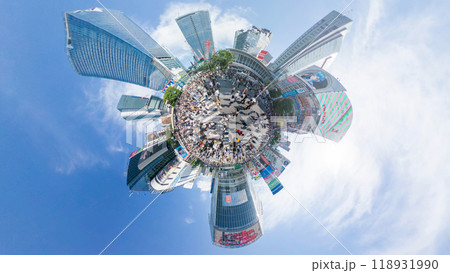 「東京都」渋谷スクランブル交差点で360度撮影・全天球 118931990