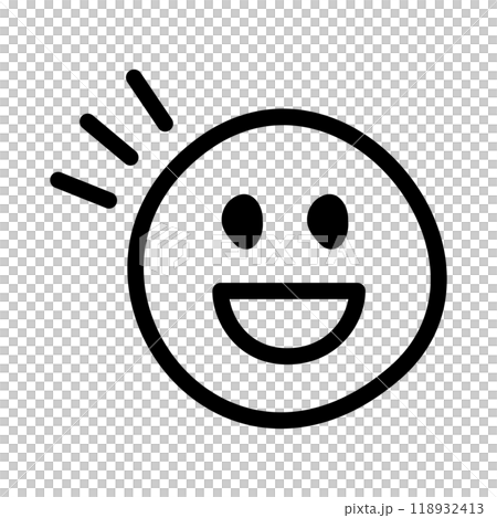 Hand-drawn cute emoticons and emoticons icons, smiling, black 118932413