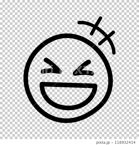 Hand-drawn cute emoticons and emoticons icons: smile, laughter, black Hand-drawn cute emoticons and emoticons icons: smile, laughter, black 118932414