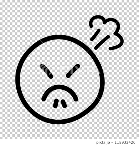 手書きのかわいい絵文字・顔文字アイコン 怒る 黒 手書きのかわいい絵文字・顔文字アイコン 怒る 黒 118932420