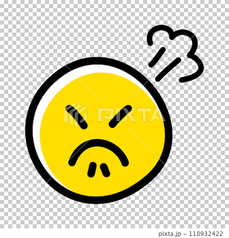 手書きのかわいい絵文字・顔文字アイコン 怒る 手書きのかわいい絵文字・顔文字アイコン 怒る 118932422