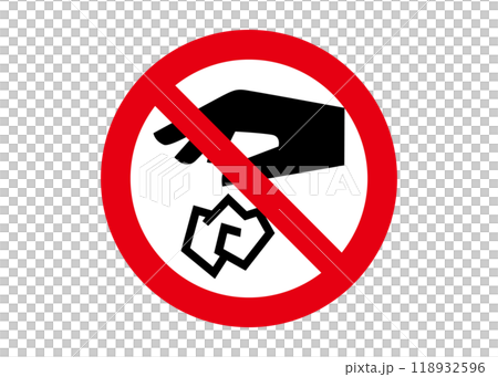請勿亂丟垃圾 禁止亂丟廢紙的標誌圖示 象形圖 118932596