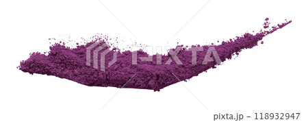 Dark purple powder isolated on white background. 118932947