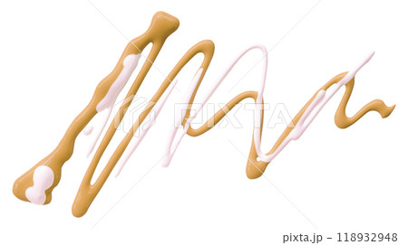 Orange watercolor drop zigzag isolated on white background. Orange watercolor drop zigzag isolated on white background. 118932948