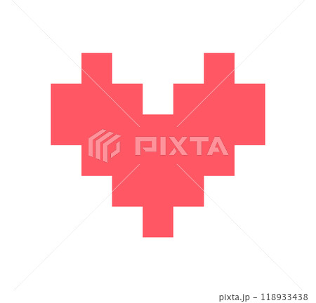 Pixel art heart icon vector Pixel art heart icon vector 118933438