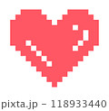 Pixelated red heart with highlights 118933440