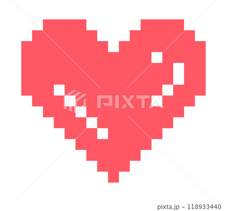 Pixelated red heart with highlights Pixelated red heart with highlights 118933440