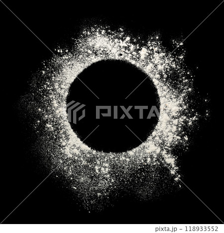White powder isolated on a black background. 118933552