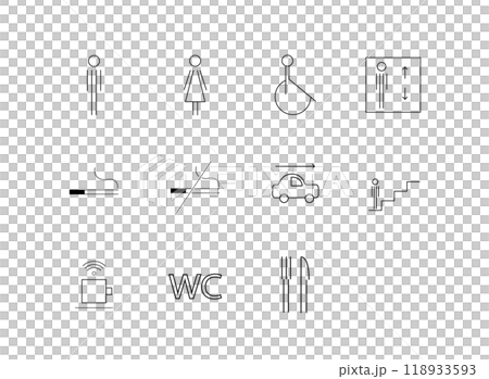 咖啡廳及公共設施象形圖圖示集 118933593