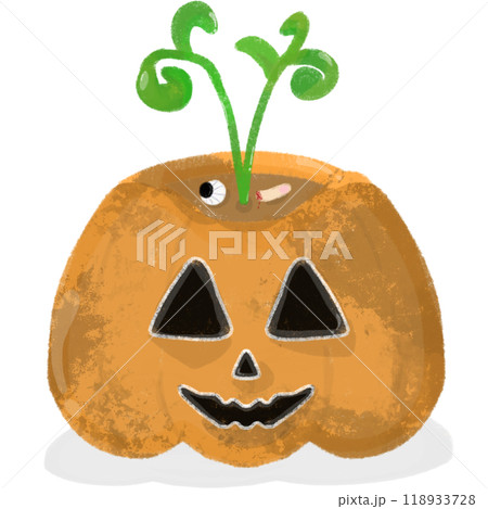 Pumpkin-shaped pot for planting trees 118933728