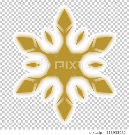 Snowflake / Winter / Christmas / Watercolor / Decoration / Gold / Illustration / Material 118933982