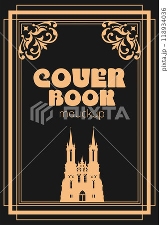 Ornate leather book cover and Old retro ornament frames. Royal Golden style design. Historical novel. Oriental style Vector illustration. Hand drawn illustration Ornate leather book cover and Old retro ornament frames. Royal Golden style design. Historical novel. Oriental style Vector illustration. Hand drawn illustration 118934036
