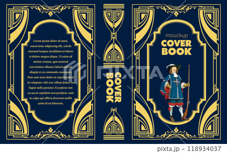 Ornate leather book cover and Old retro ornament frames. Royal Golden style design. Historical novel. Oriental style Vector illustration. Hand drawn illustration Ornate leather book cover and Old retro ornament frames. Royal Golden style design. Historical novel. Oriental style Vector illustration. Hand drawn illustration 118934037