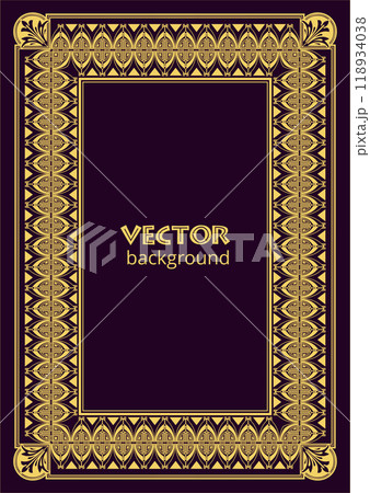 Ornate leather book cover and Old retro ornament frames. Royal Golden style design. Historical novel. Oriental style Vector illustration. Hand drawn illustration Ornate leather book cover and Old retro ornament frames. Royal Golden style design. Historical novel. Oriental style Vector illustration. Hand drawn illustration 118934038