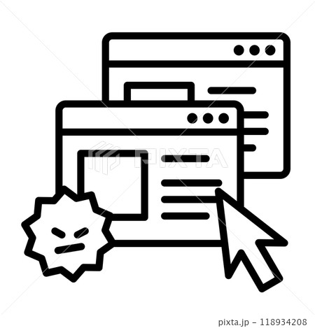 ウイルスに感染したサイトのアイコン。 118934208