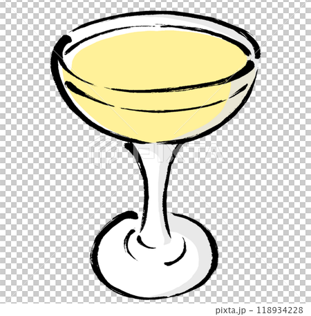 含有畫筆描邊的飲料的玻璃杯的插圖 118934228