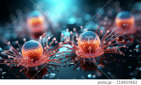 Close up under a microscope view of abstract viruses background 118935682