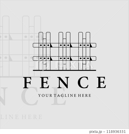 fence line art minimalist vector logo illustration design 118936331