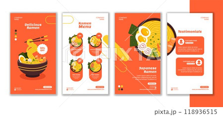 Ramen Japanese Food Social Media Stories Flat Cartoon Hand Drawn Templates Background Illustration Ramen Japanese Food Social Media Stories Flat Cartoon Hand Drawn Templates Background Illustration 118936515