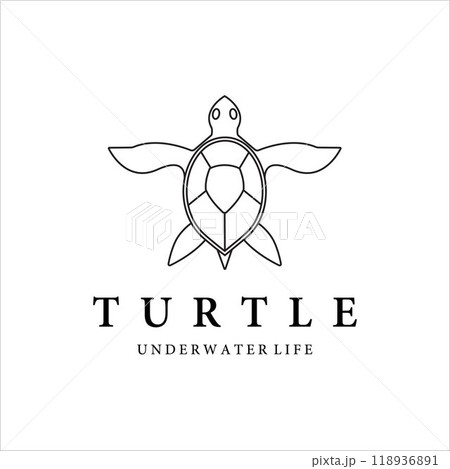 turtle line art simple vector logo illustration design turtle line art simple vector logo illustration design 118936891