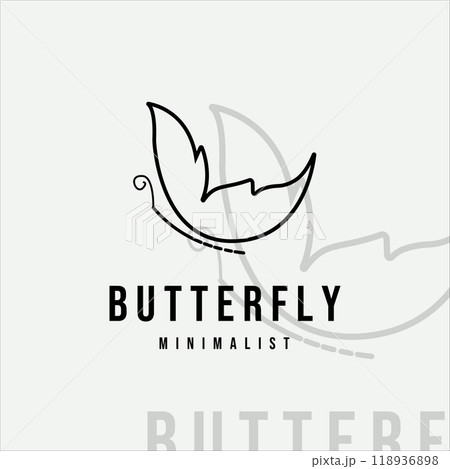 butterfly line art vector logo illustration design 118936898