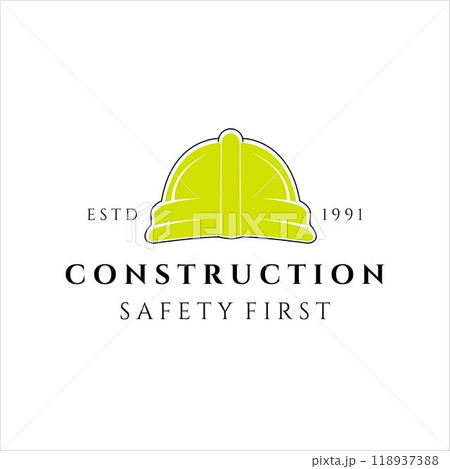 helmet construction logo vector illustration template design. safety helmet for worker construction logo concept template illustration design 118937388