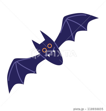 Halloween cute bat. Spooky festive element. Vector illustration in flat style Halloween cute bat. Spooky festive element. Vector illustration in flat style 118938835