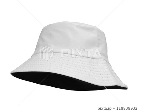 White bucket hat, isolated on white background. 118938932