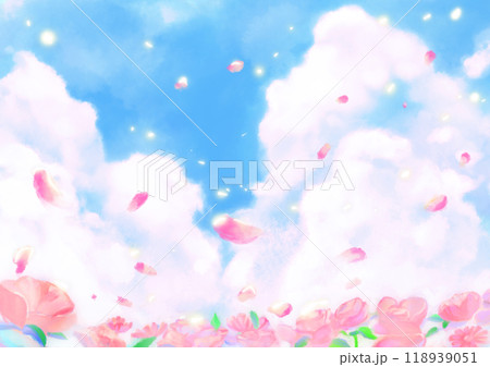 青空に舞う桜の花びらA 青空に舞う桜の花びらA 118939051