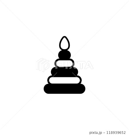 Minimalist baby stacking rings toy icon, perfect for child development and educational purposes 118939652