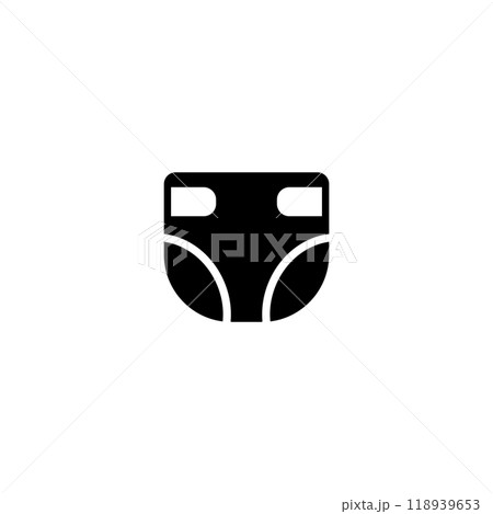 Modern, simple black vector icon of a baby diaper 118939653