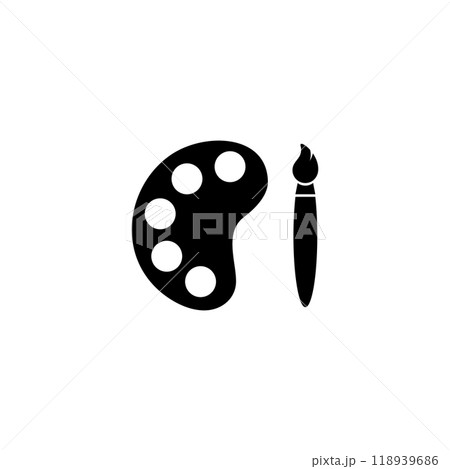 Simple, elegant artist palette and brush icon, perfect for design use 118939686