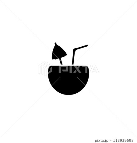 Tropical coconut drink icon, perfect for summer vacation and relaxation Tropical coconut drink icon, perfect for summer vacation and relaxation 118939698