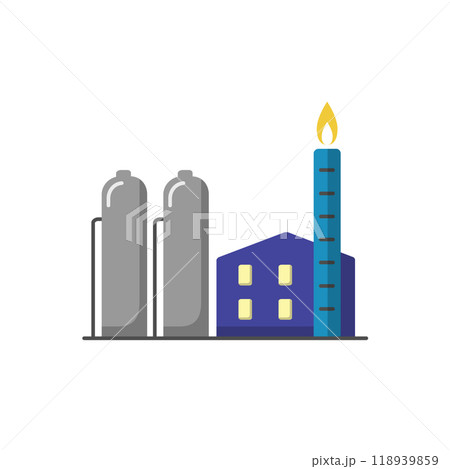 Natural gas plant icon in flat style 118939859