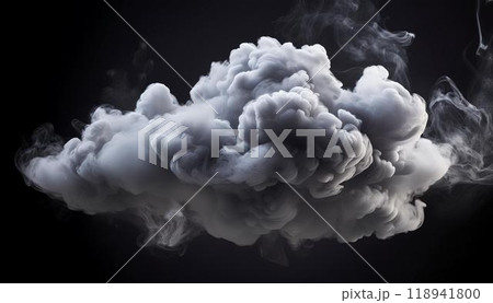 hanging mini clouds on a black background hanging mini clouds on a black background 118941800