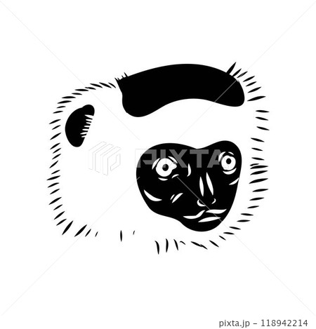 Verreaux's sifaka - vector illustration sketch hand drawn with black lines 118942214