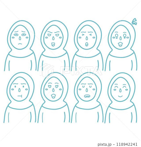 woman wearing hijab showing emotions 118942241