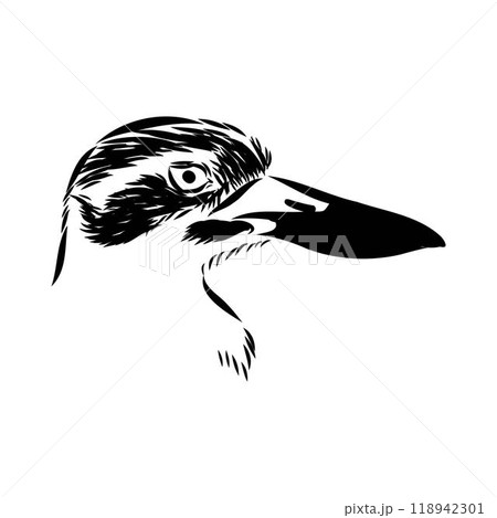 Vector card with hand drawn cute plover. Beautiful animal design elements, ink drawing 118942301