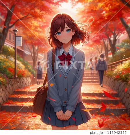秋が似合う学生・イラスト 118942355