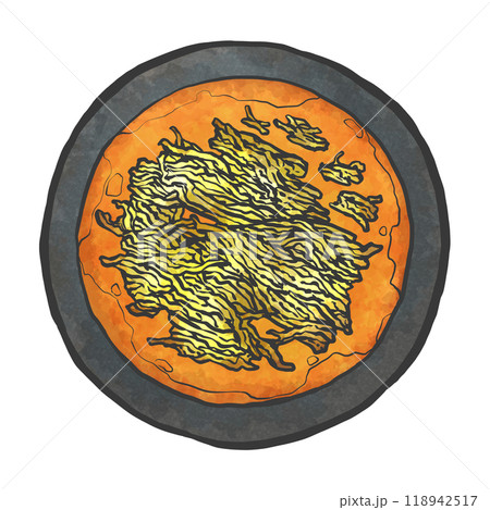 味噌ラーメンの手書き筆絵風イラスト 味噌ラーメンの手書き筆絵風イラスト 118942517
