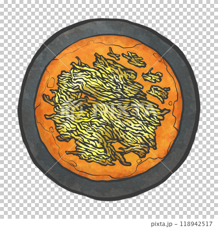 味噌ラーメンの手書き筆絵風イラスト 味噌ラーメンの手書き筆絵風イラスト 118942517
