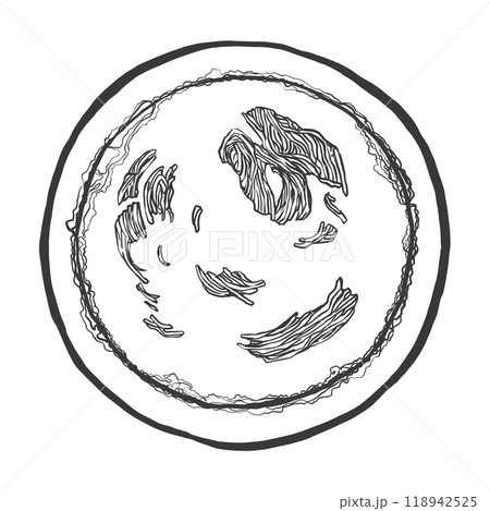 豚骨ラーメンの手書き筆絵風イラスト 118942525