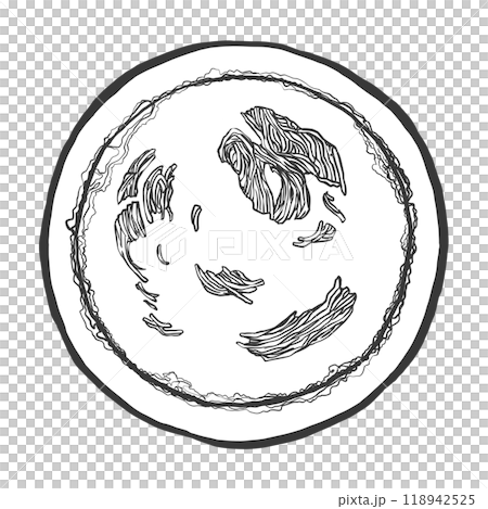 豚骨ラーメンの手書き筆絵風イラスト 118942525