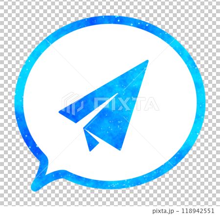 Blue starry sky | Paper plane icon speech bubble Blue starry sky | Paper plane icon speech bubble 118942551