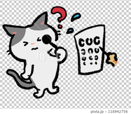 貓在視力測試期間看東西有困難 貓在視力測試期間看東西有困難 118942756