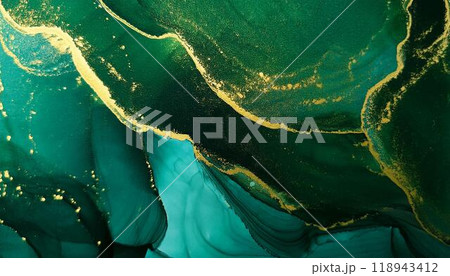 アルコールインク風背景_深緑4 118943412