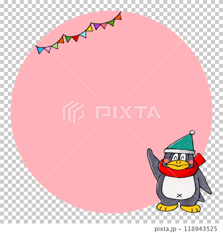 企鵝角色複製空間（圓圈粉紅色） 118943525