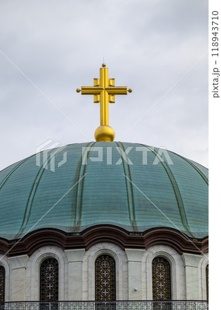 Dome of Saint Sava church, one of the biggest Orthodox Christian churches in the world in Belgrade, Serbia 118943710