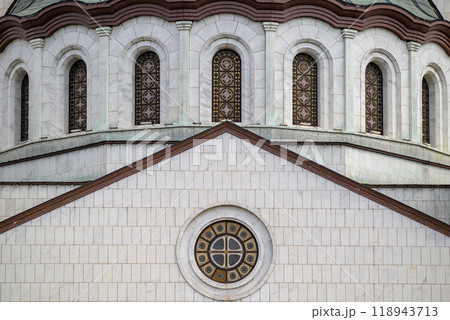 Facade of Saint Sava church, one of the biggest Orthodox Christian churches in the world in Belgrade, Serbia Facade of Saint Sava church, one of the biggest Orthodox Christian churches in the world in Belgrade, Serbia 118943713