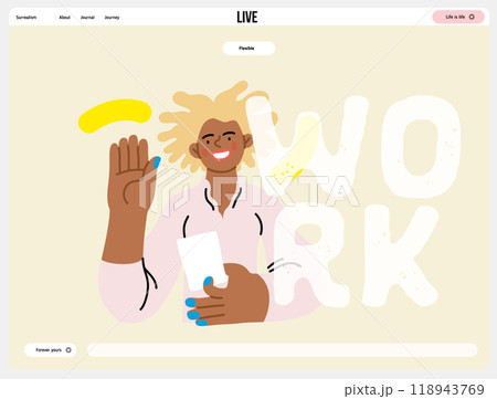 Creative Workspace: Video Conference, modern flat vector concept illustration of person engaging in virtual business meeting Connectivity, collaboration, digital interaction, remote work, productivity Creative Workspace: Video Conference, modern flat vector concept illustration of person engaging in virtual business meeting Connectivity, collaboration, digital interaction, remote work, productivity 118943769